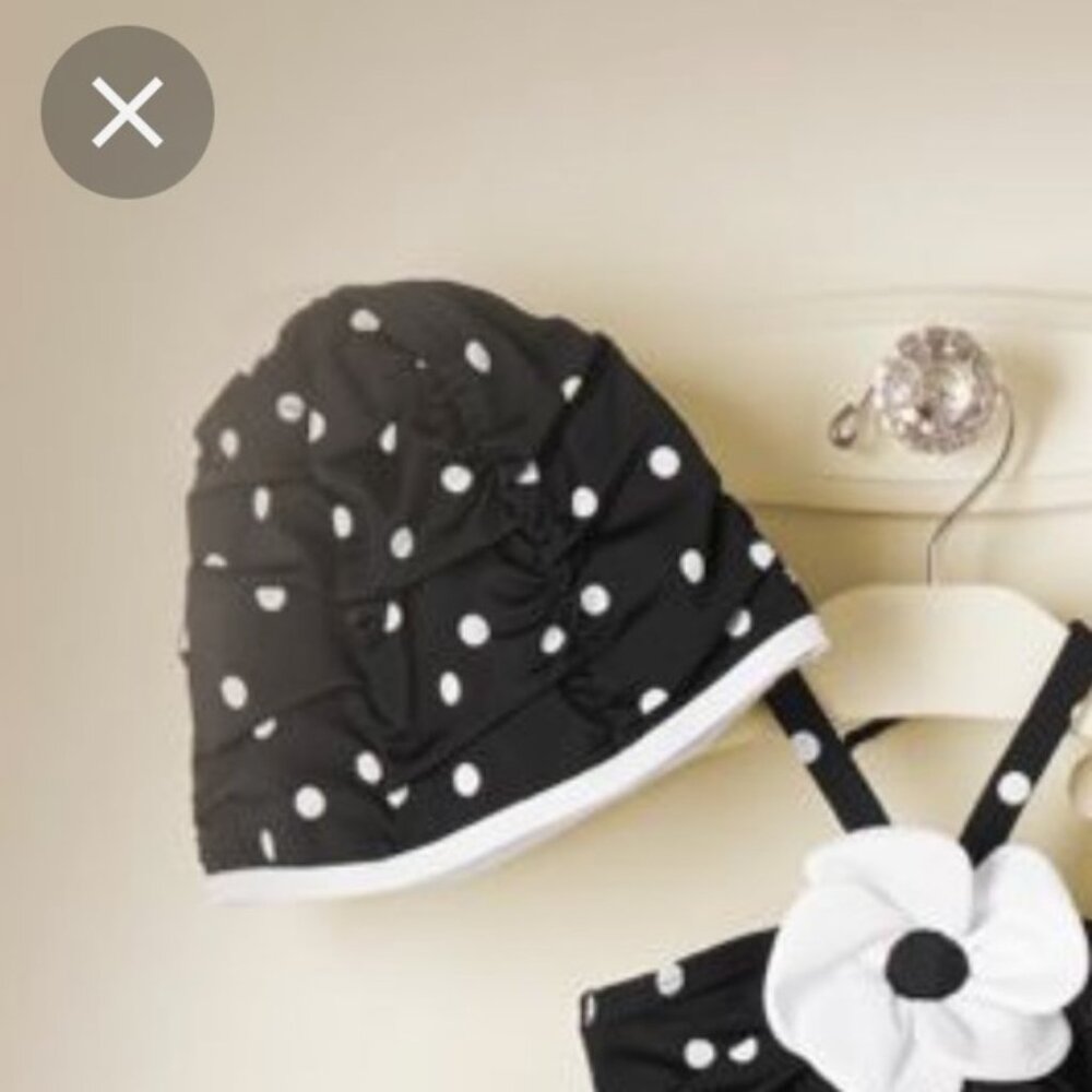 POLKA DOT SWIM CAP